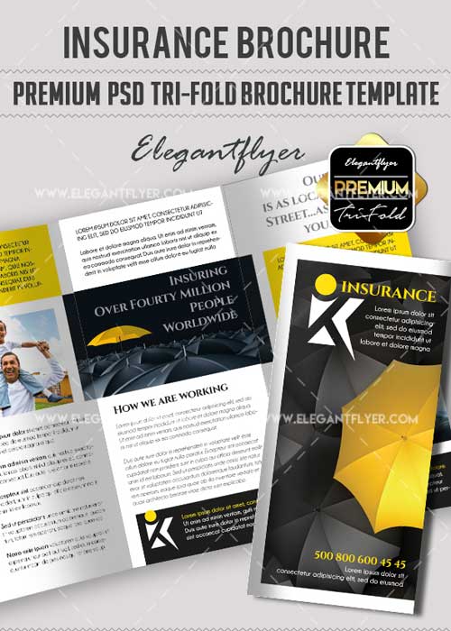 Insurance V5 Premium Tri-Fold PSD Brochure Template