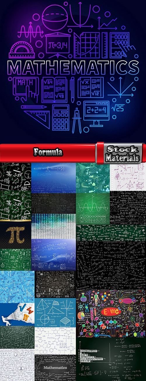 Formula math science background 25 EPS