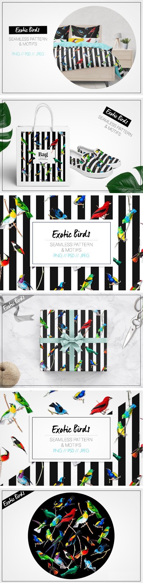 Exotic Birds - Seamless Pattern - 1480526