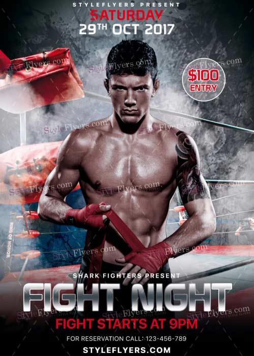Fight Night V22 PSD Flyer Template