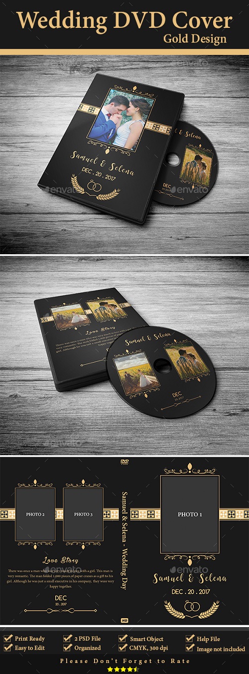 Wedding DVD Cover - Gold Design 20006179