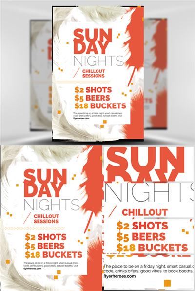 Sunday Night Flyer Template - Feather Series