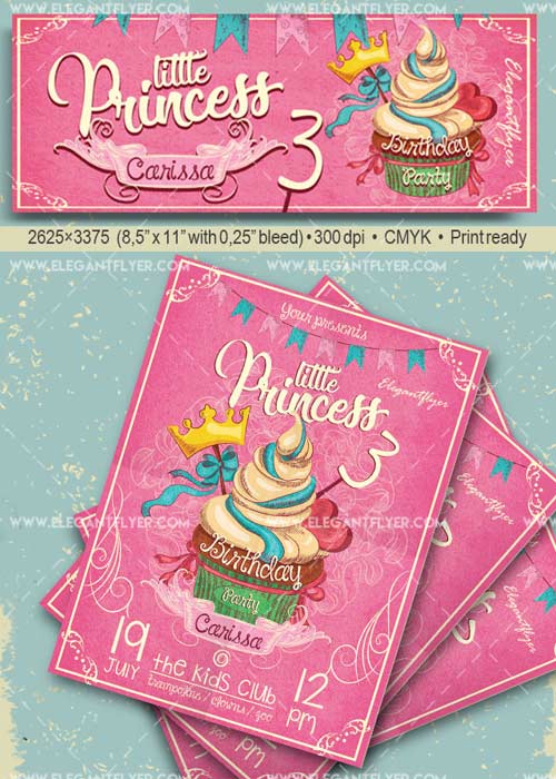 Birthday Party V25 Flyer PSD Template + Facebook Cover