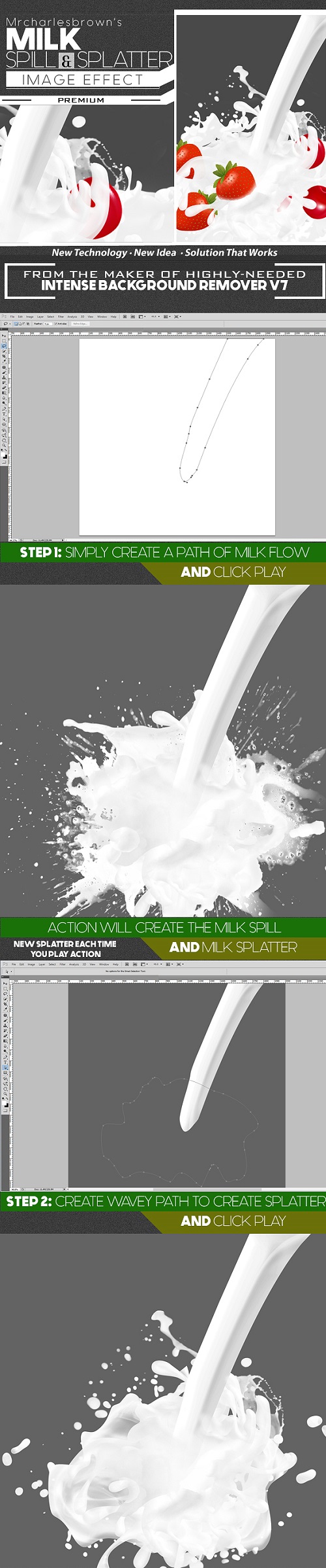 Milk Spill and Splatter Image Effect 20143294