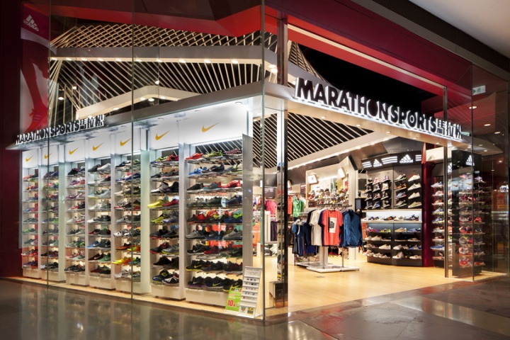 Современный дизайн нового магазина marathon sports от дизайн-группы purge, гонконг, китай