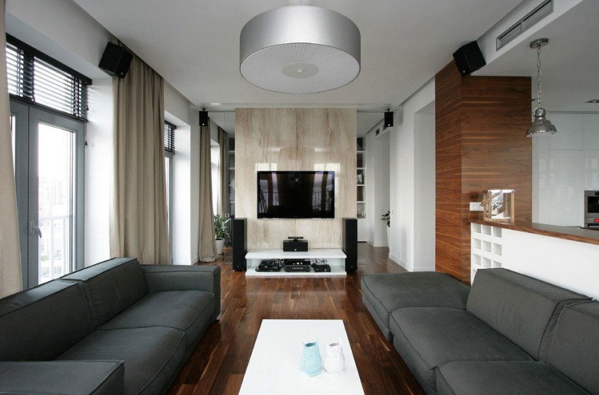 Стильный дизайн современной квартиры из натуральных материалов