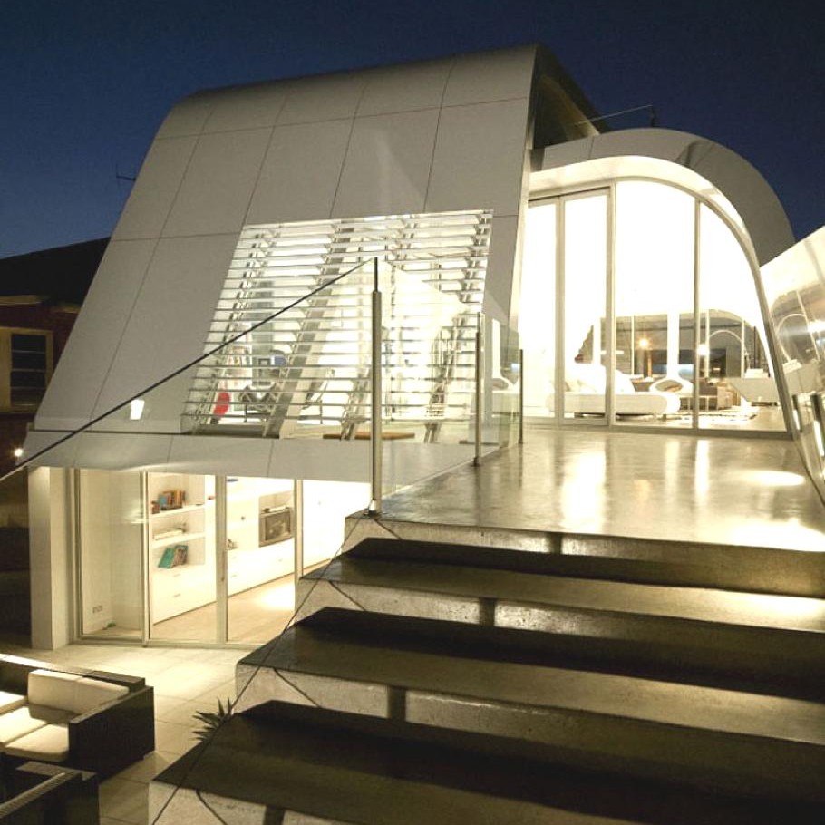 Жидкая архитектура: инновационная концепция moebius house от chipendale и tony owen partners, сидней, австралия