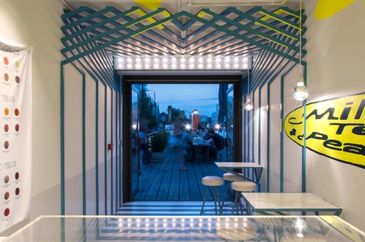 Стильный дизайн-проект изморских контейнеров – специализированный чайный магазин-бар pearl boxpark
