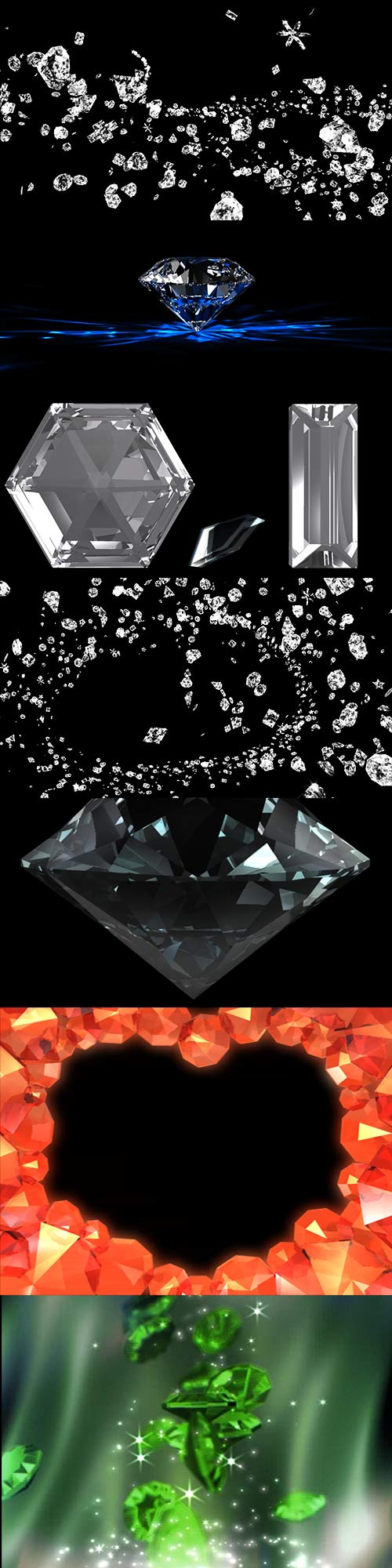 11 Video footage of precious stones, diamonds