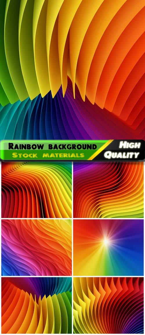 Rainbow colored wavy abstract background 6 HQ Jpg