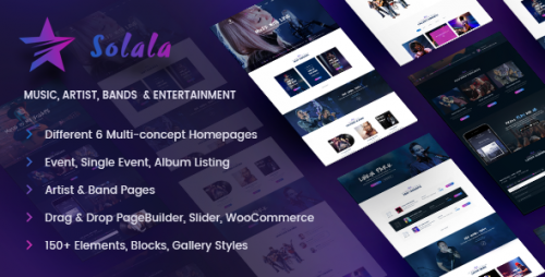 [NULLED] Solala Music v3.6 - Music WordPress Theme product image