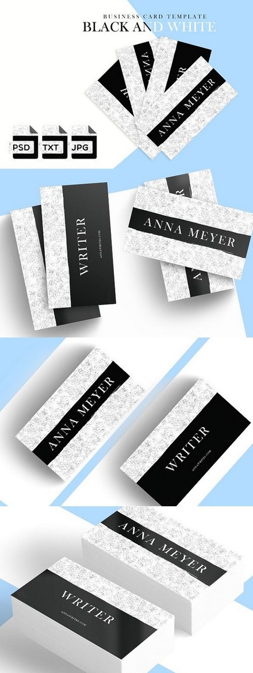 Modern Black And White Business Card 1593972