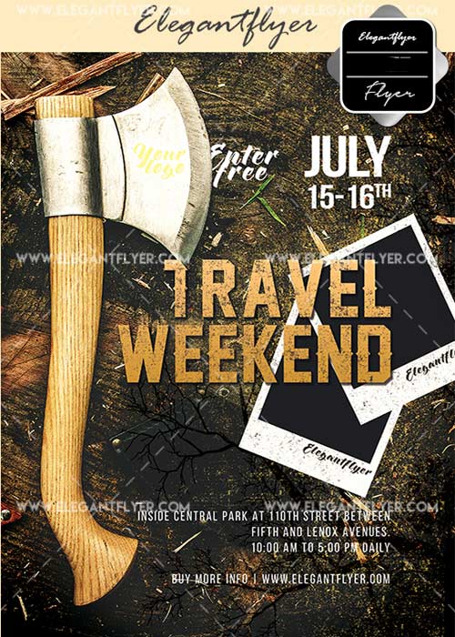 Travel Weekend V1 Flyer PSD Template + Facebook Cover