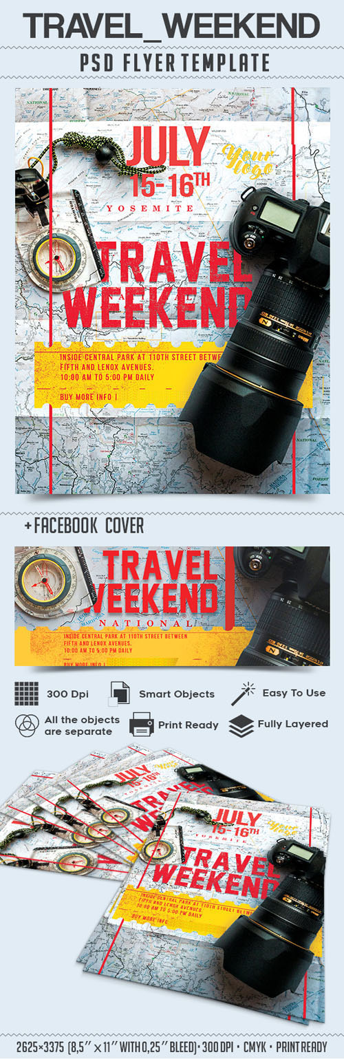Travel Weekend Part 2 / Flyer PSD Template + Facebook Cover
