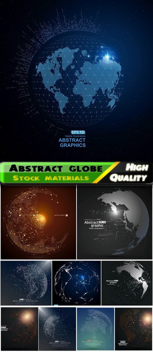 Abstract globe with world map science and technology concept 10 Eps
