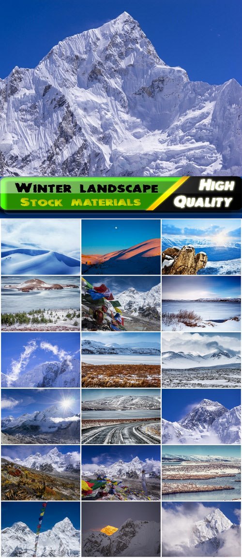 Winter nature landscape with snowy mountains and fields 19 HQ Jpg