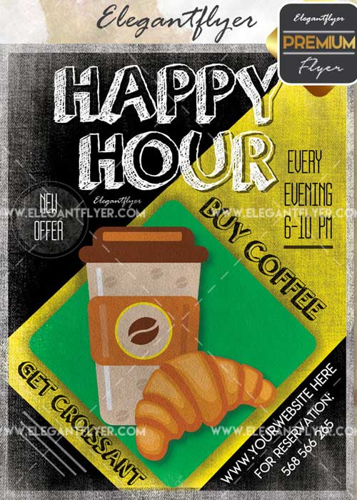 Happy Hour V48 Flyer PSD Template + Facebook Cover