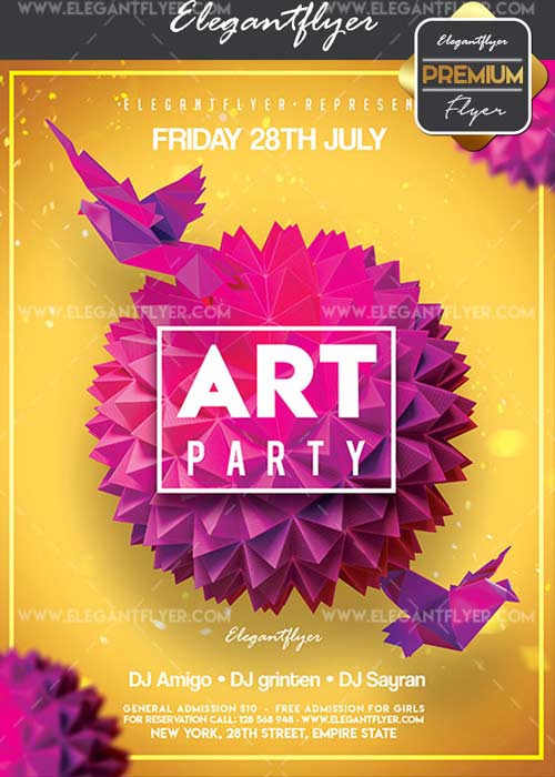Art Party V10 Flyer PSD Template + Facebook Cover