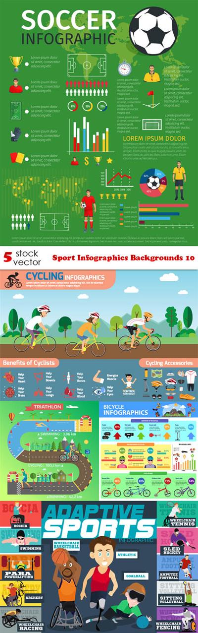 Vectors - Sport Infographics Backgrounds 10