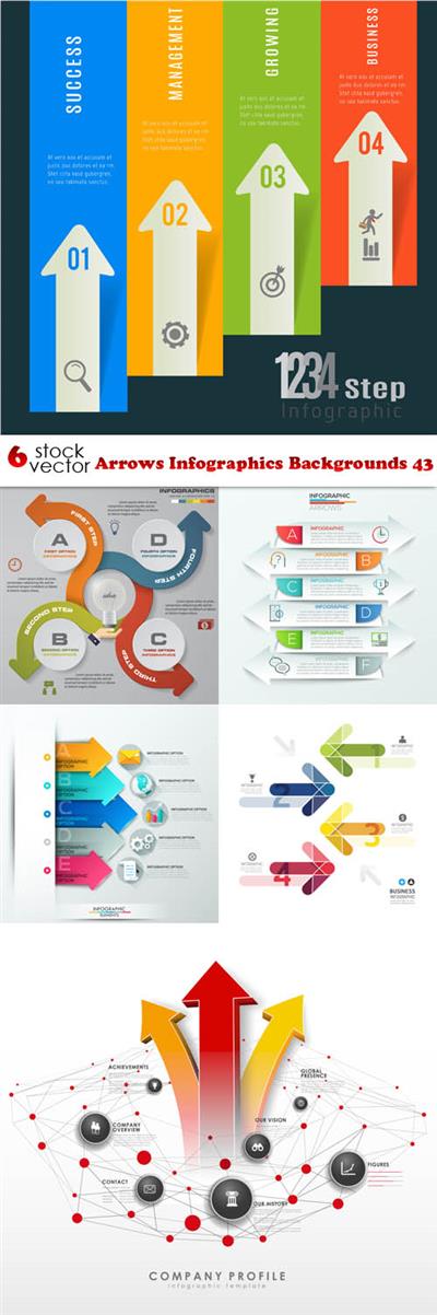 Vectors - Arrows Infographics Backgrounds 43