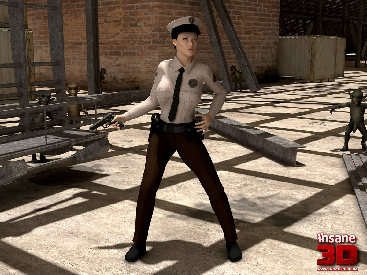 Police woman gangbanged by tiny monsters in Insane3D - The Unusual Suspects