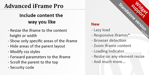 Advanced iFrame Pro v7.5 - WordPress Plugin Product visual