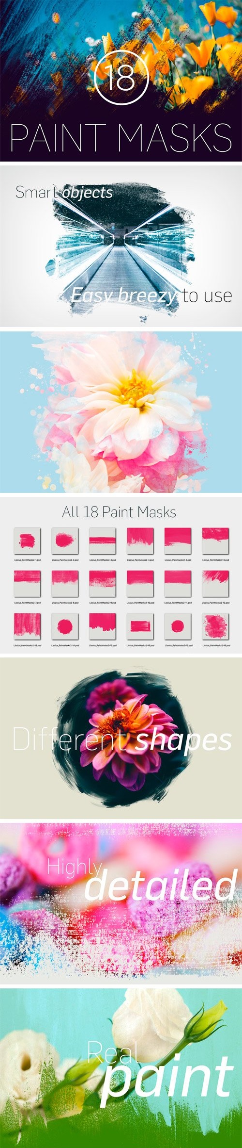 18 Grungy Paint Photoshop Masks 1695693