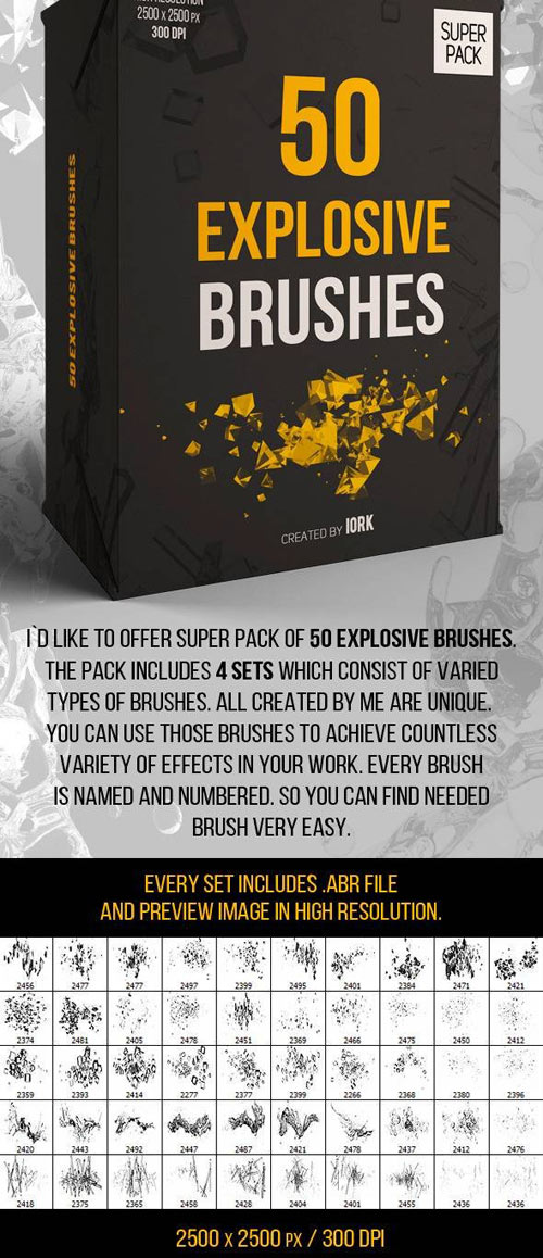 50 Explosion Brushes  | 30 Mb |