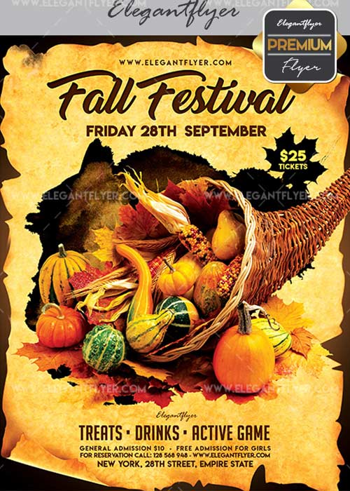 Fall Festival V02 Flyer PSD Template + Facebook Cover