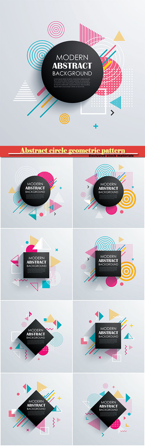 Abstract circle geometric pattern design and vector background