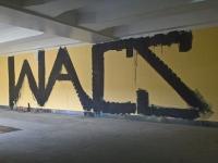 В Киеве удалось изловить и наказать автора граффити в подземном переходе