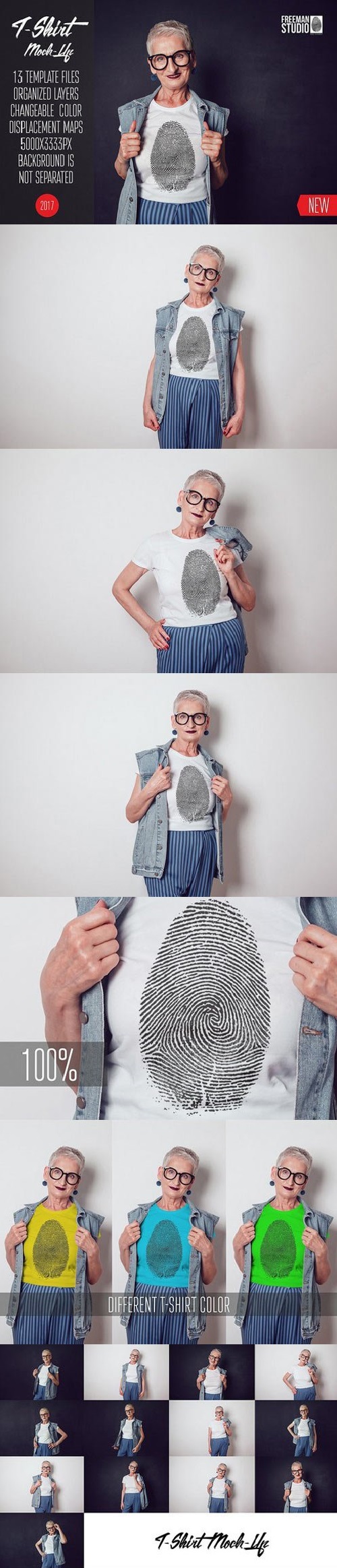Old Woman T-Shirt Mock-Up 1807186