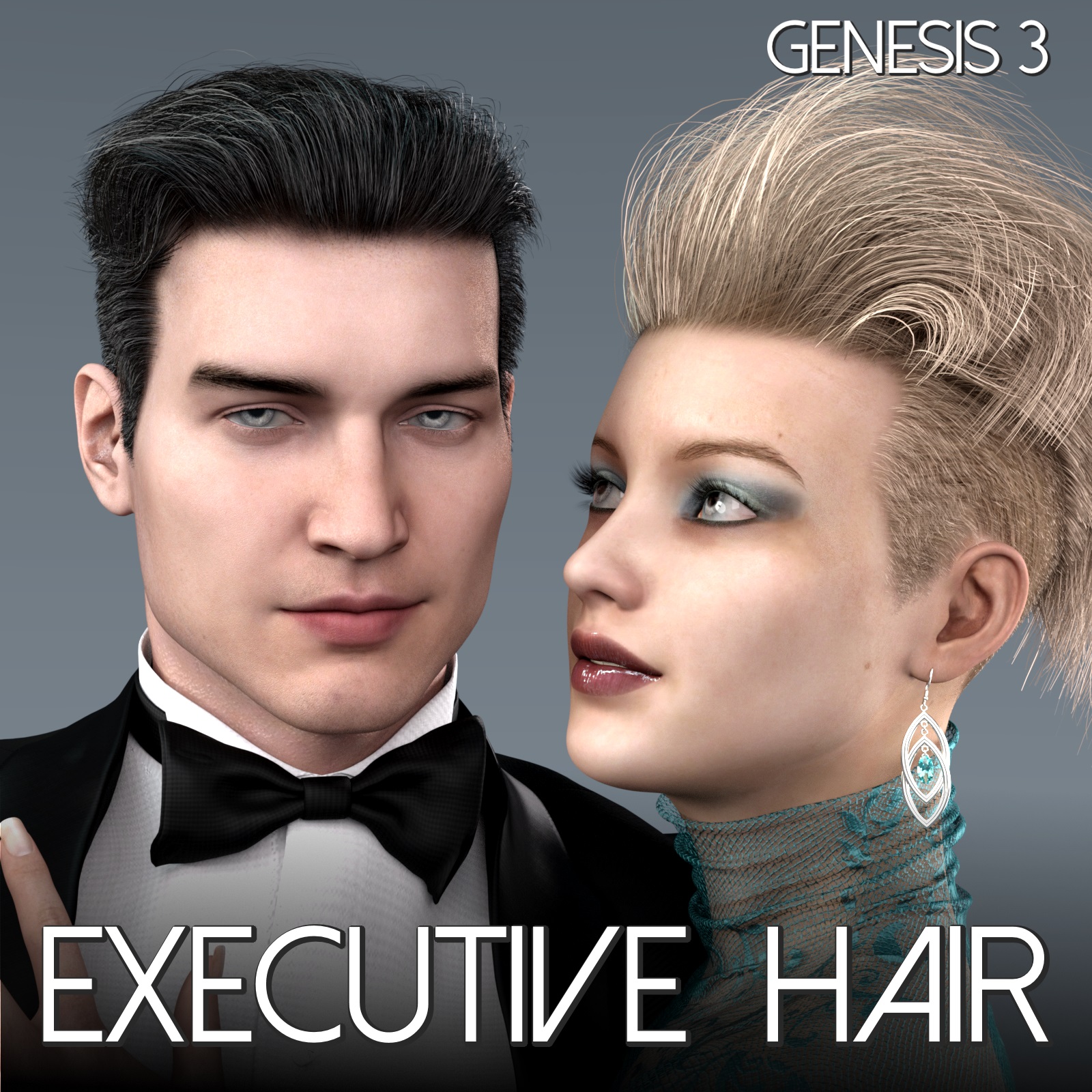 Executive Hair for Genesis 3 Male and Female