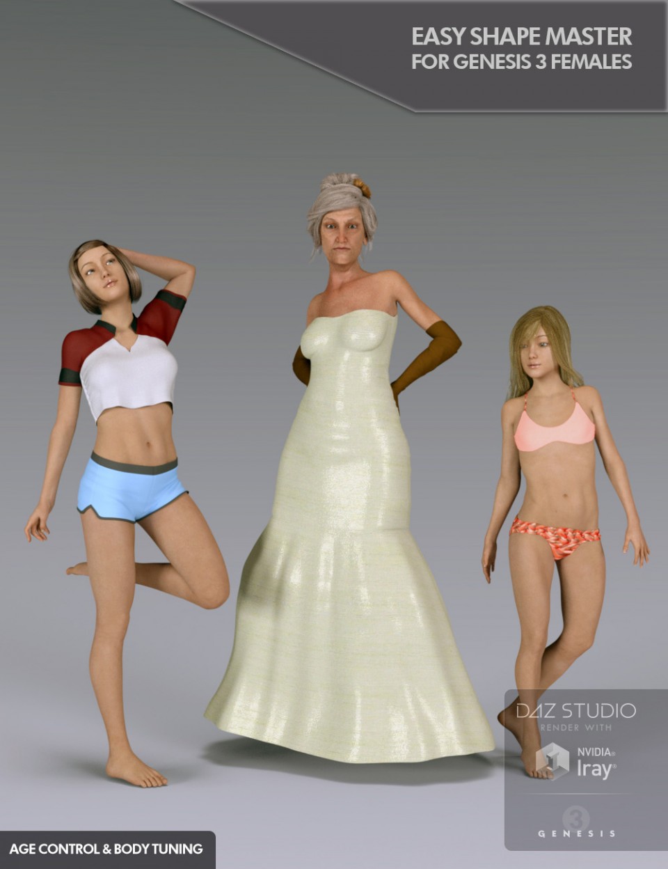 Easy Shape Master - Age Control and Body Tuning for Genesis 3 Female