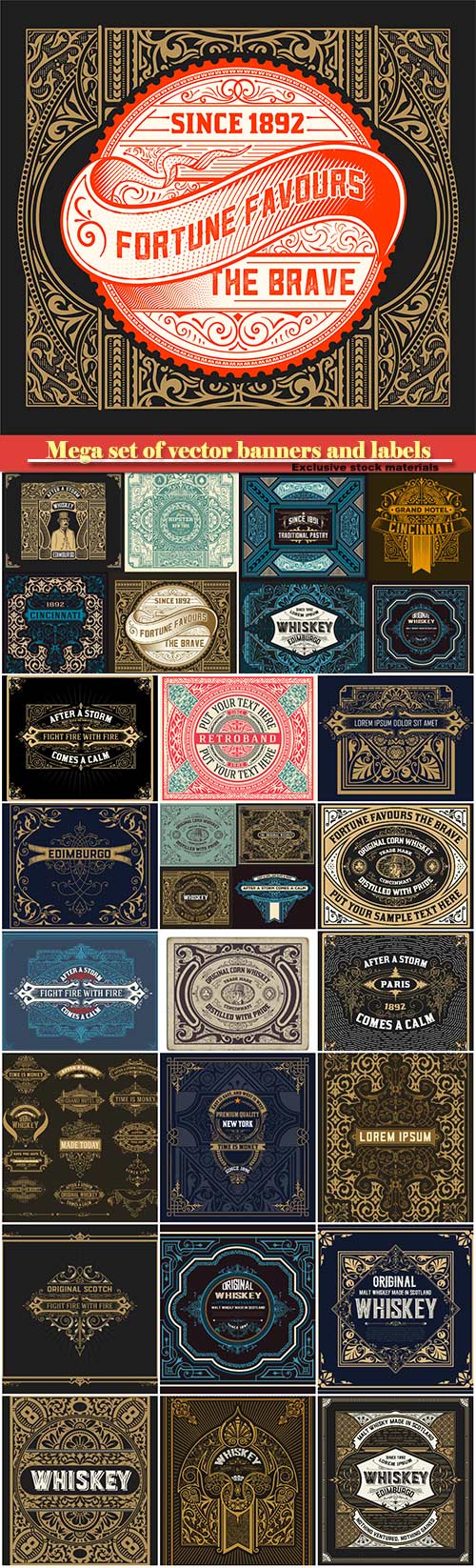 Mega set of vector banners and labels