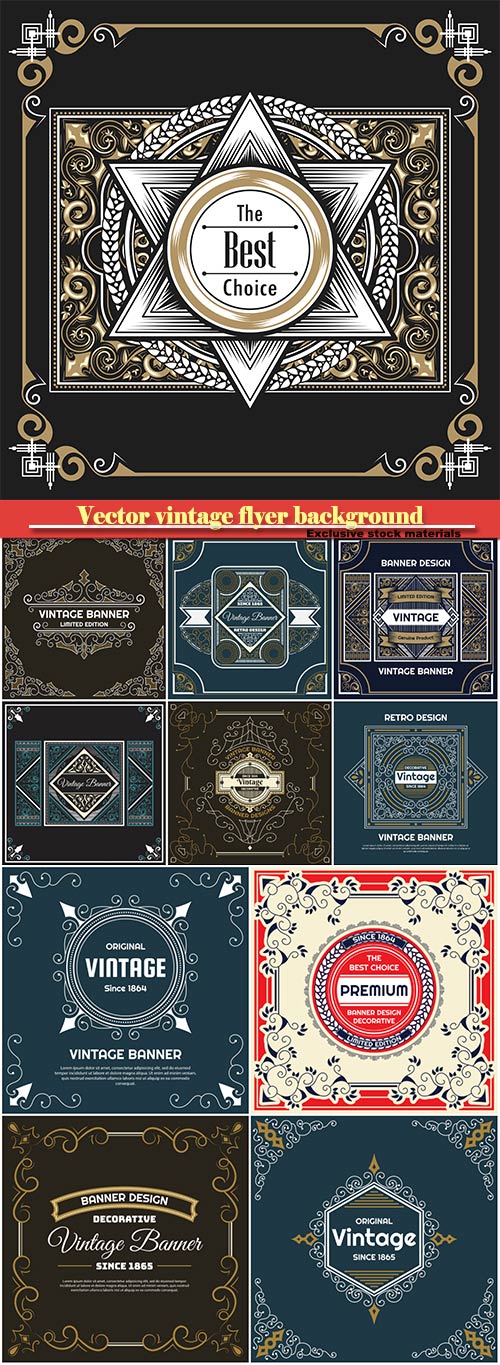 Vector vintage flyer background design template