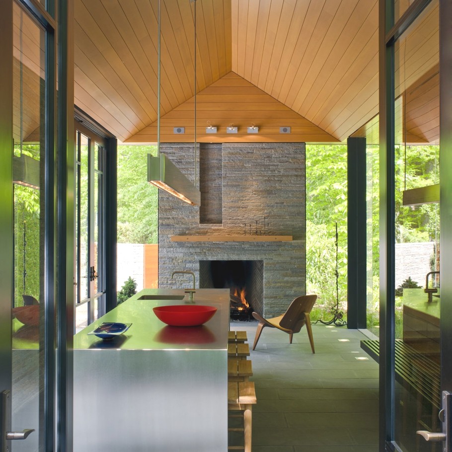 Великолепный шедевр ландшафтного дизайна: уютный павильон для отдыха от robert gurney architect, округ колумбия, вашингтон, сша