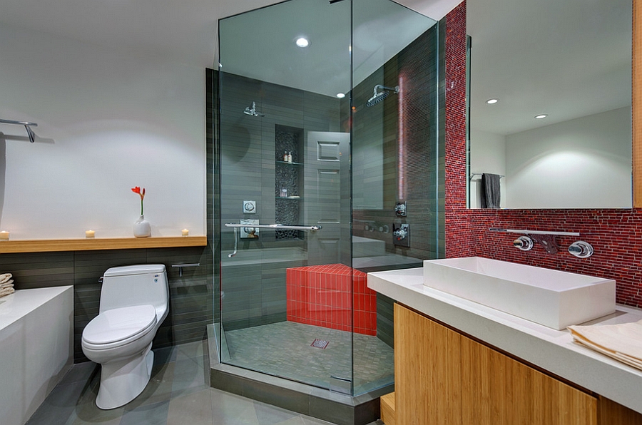 21 Идея оформления ванных комнат с роскошным красным цветом
