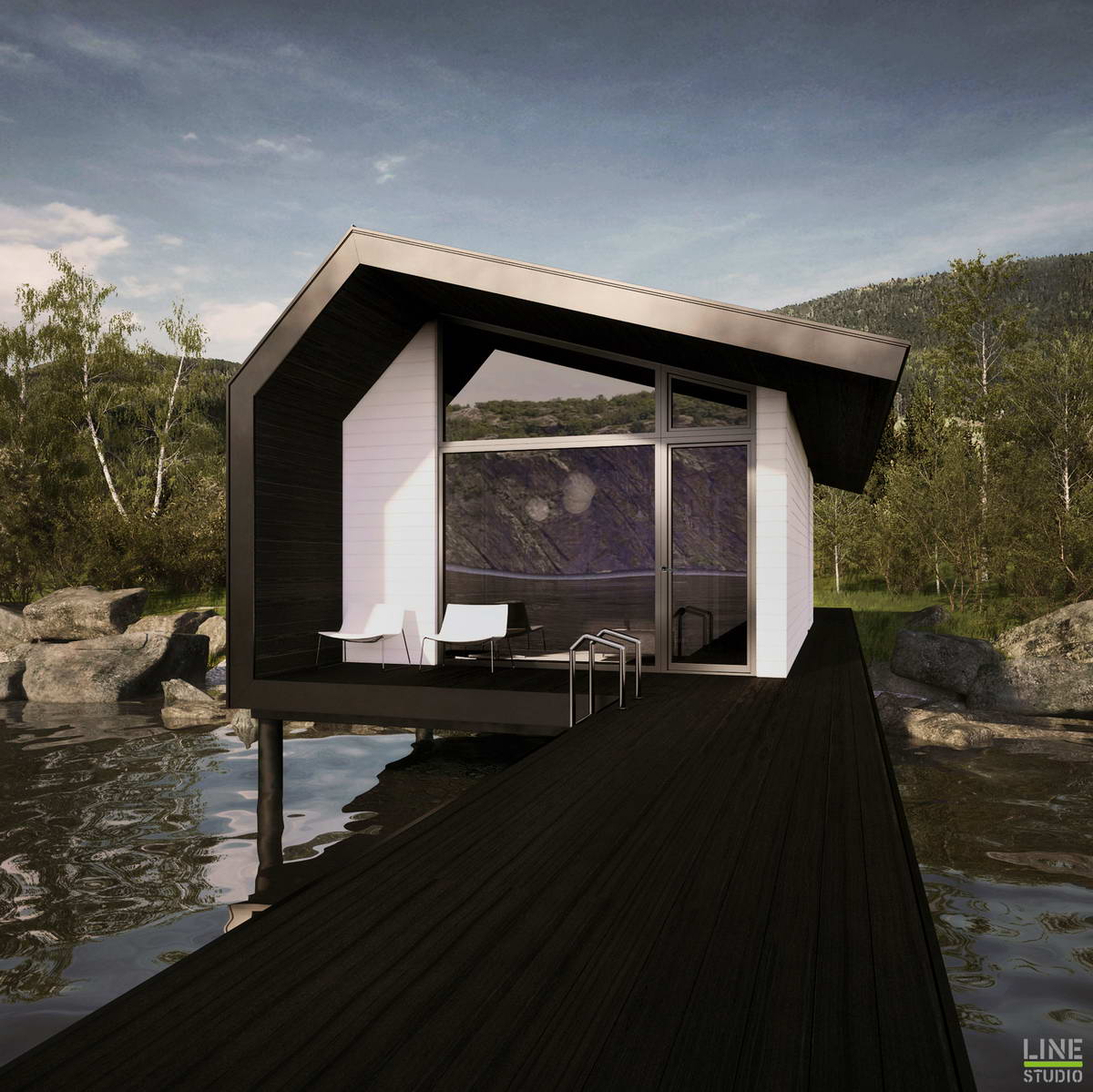 Экологический дом fisher’s house на озере clear в канаде от студии line studio