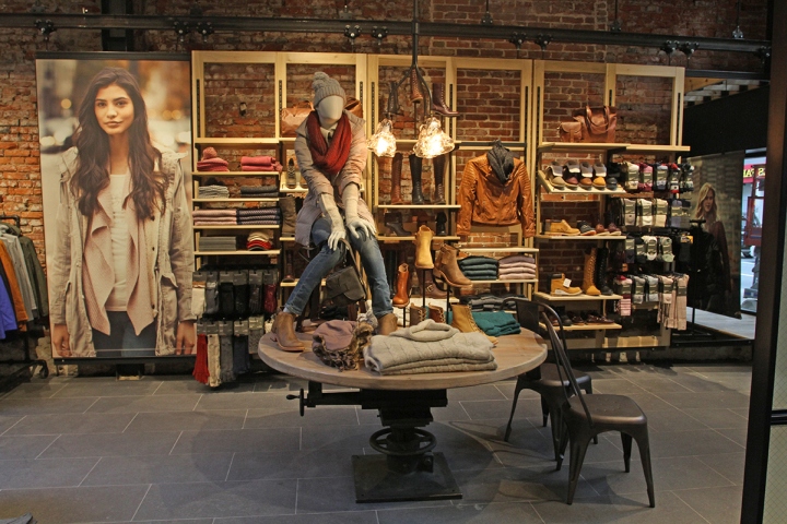Интерьер-проект магазина одежды в промышленном здании: timberland specialty, филадельфия