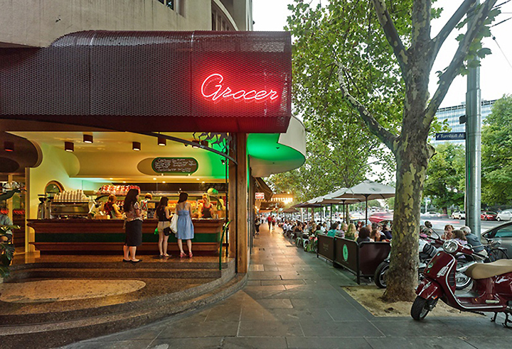 Яркий дизайн магазина бакалеи spring street grocer, мельбурн