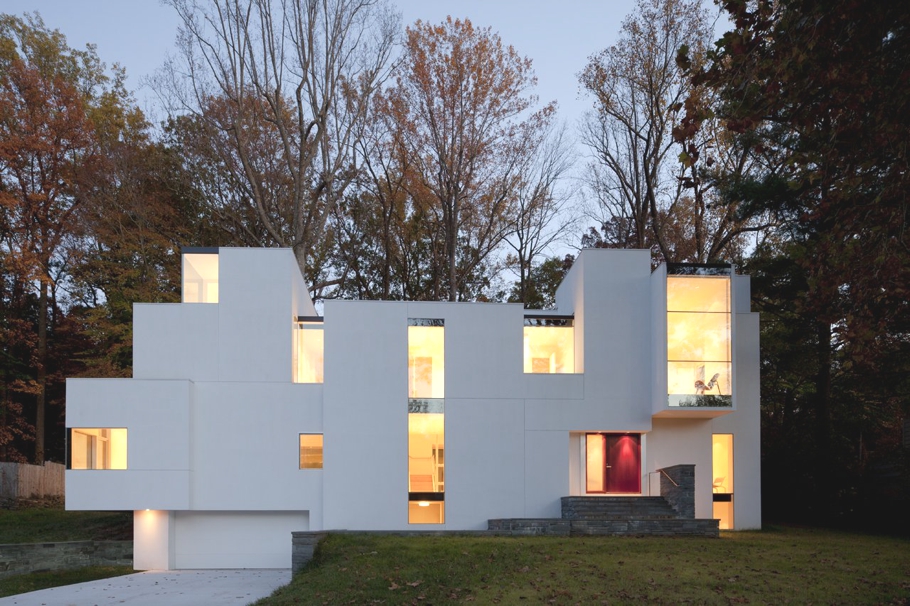 Дом в форме кристаллов соли или концептуальный nacl от david jameson architect inc в штате мериленд, сша