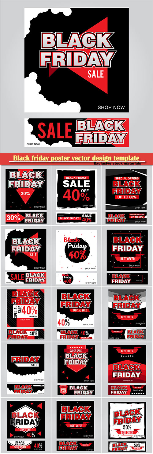Black friday poster vector design template